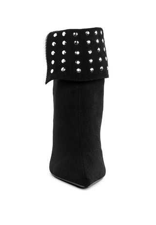 Piccini Stud Embellished Foldover Heel Boots - 1985 the VAULT Boutique