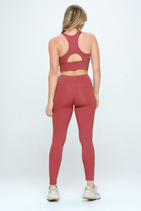 Two Piece Activewear Set with Cut-Out Detail - 1985 the VAULT Boutique