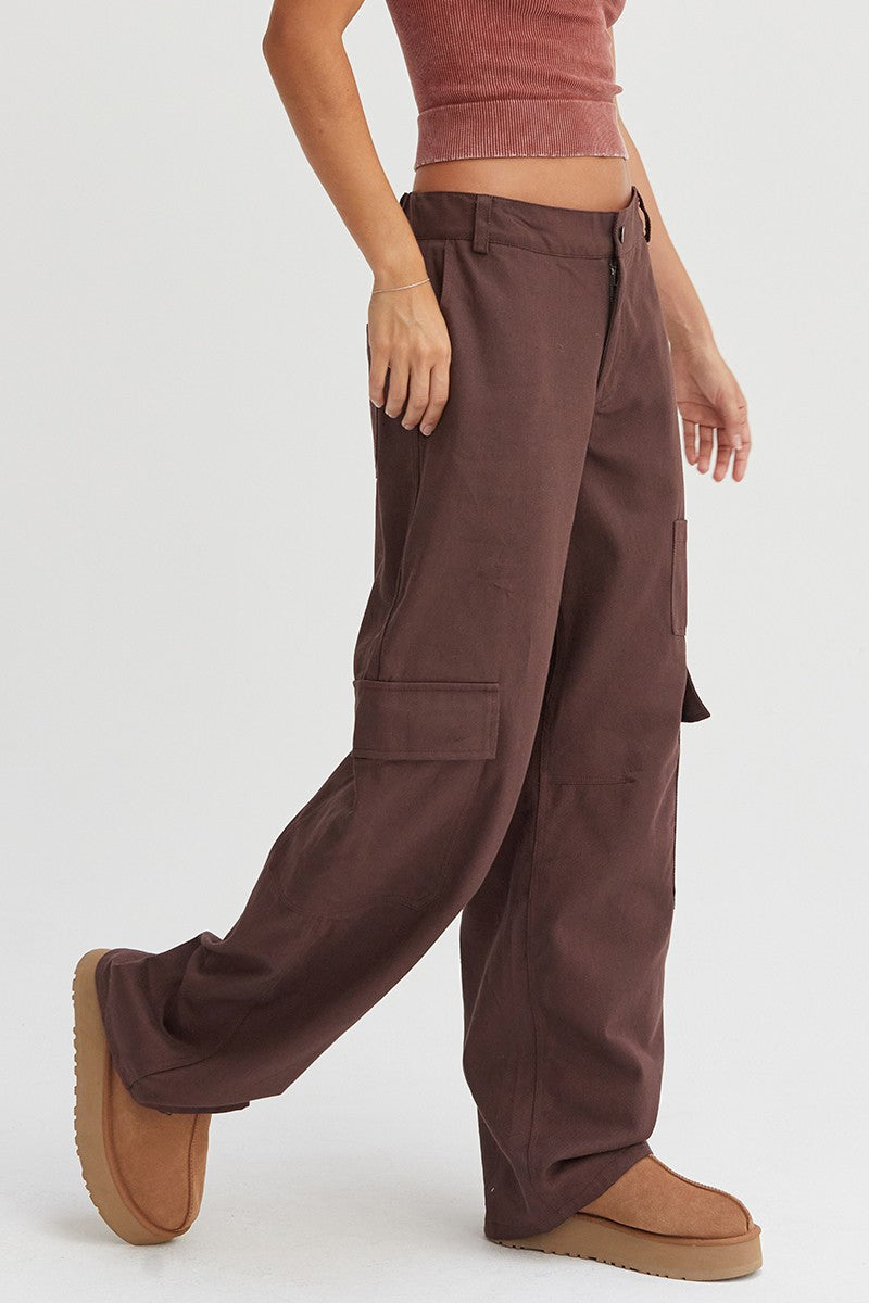 HYFVE Elastic Waist Wide-Leg Cargo Pants - 1985 the VAULT Boutique