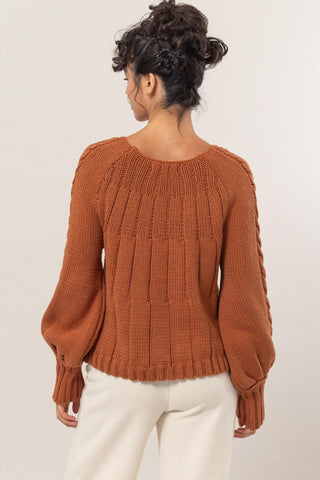 HYFVE Cable-Knit Round Neck Raglan Sleeve Sweater - 1985 the VAULT Boutique