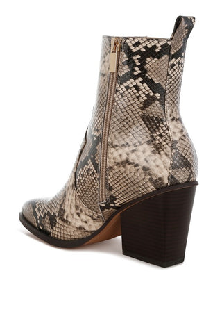 Cornus Snake Print Ankle Boots - 1985 the VAULT Boutique