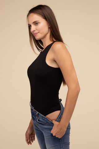 Basic Boat Neck Sleeveless Padded Bodysuit - 1985 the VAULT Boutique