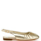 Berni Metallic Square Toe Flat Slingbacks - 1985 the VAULT Boutique