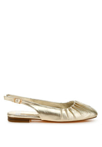 Berni Metallic Square Toe Flat Slingbacks - 1985 the VAULT Boutique