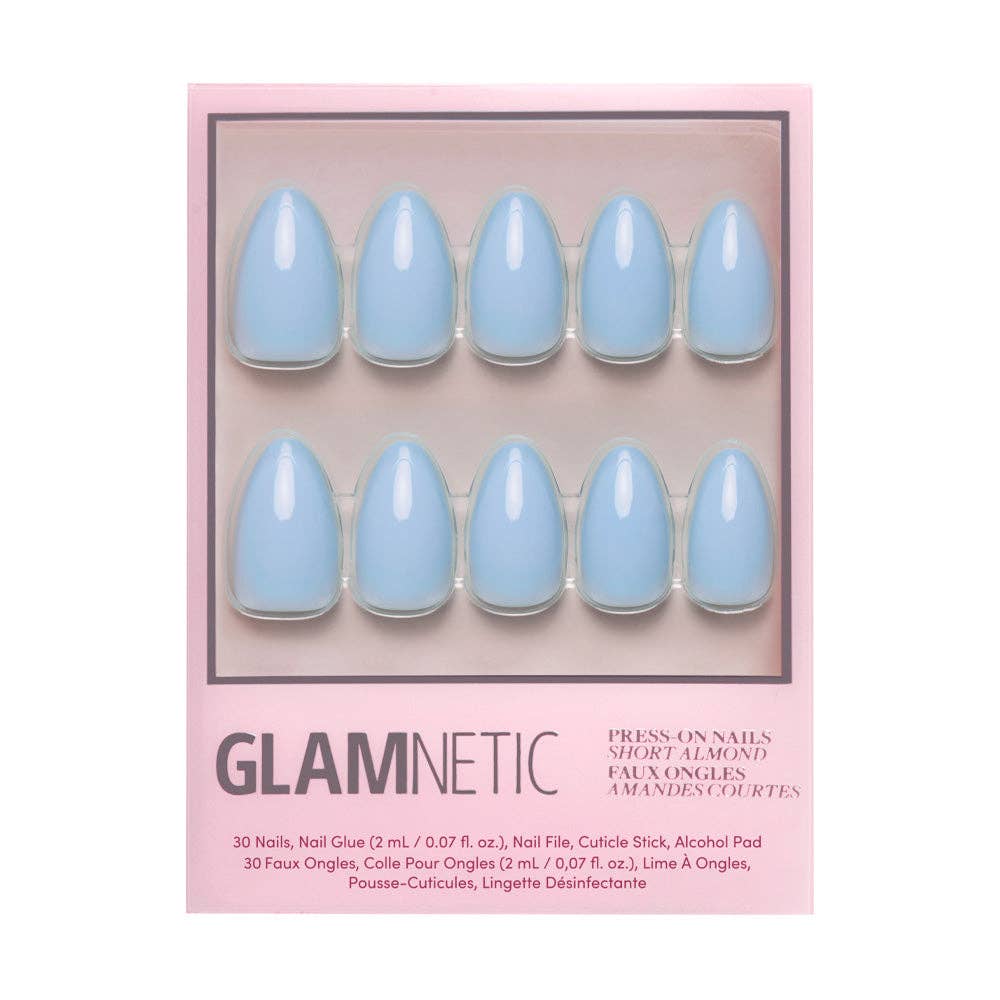 Soft Blue Press-On Nails | Short Almond Solid Nail