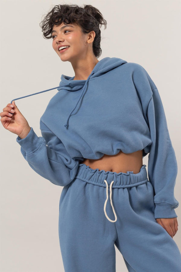 HYFVE Bubble Hem Cropped Hoodie - 1985 the VAULT Boutique