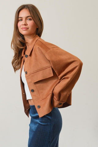 HYFVE Suede Button Down Cropped Jacket - 1985 the VAULT Boutique