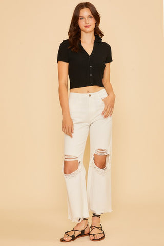 Annie Wear Distressed Raw Hem Jeans - 1985 the VAULT Boutique