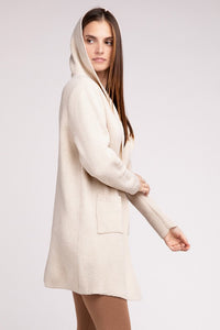 Hooded Open Front Sweater Cardigan - 1985 the VAULT Boutique