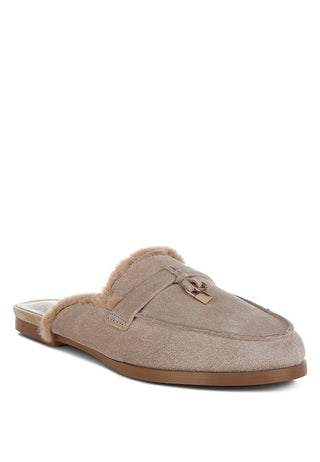 Bosnia Suede & Faux Fur Slip On Mules - 1985 the VAULT Boutique