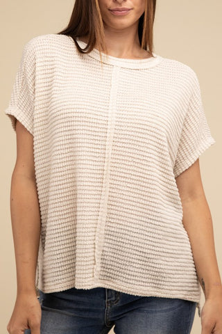 Dolman Short Sleeve Jacquard Sweater - 1985 the VAULT Boutique