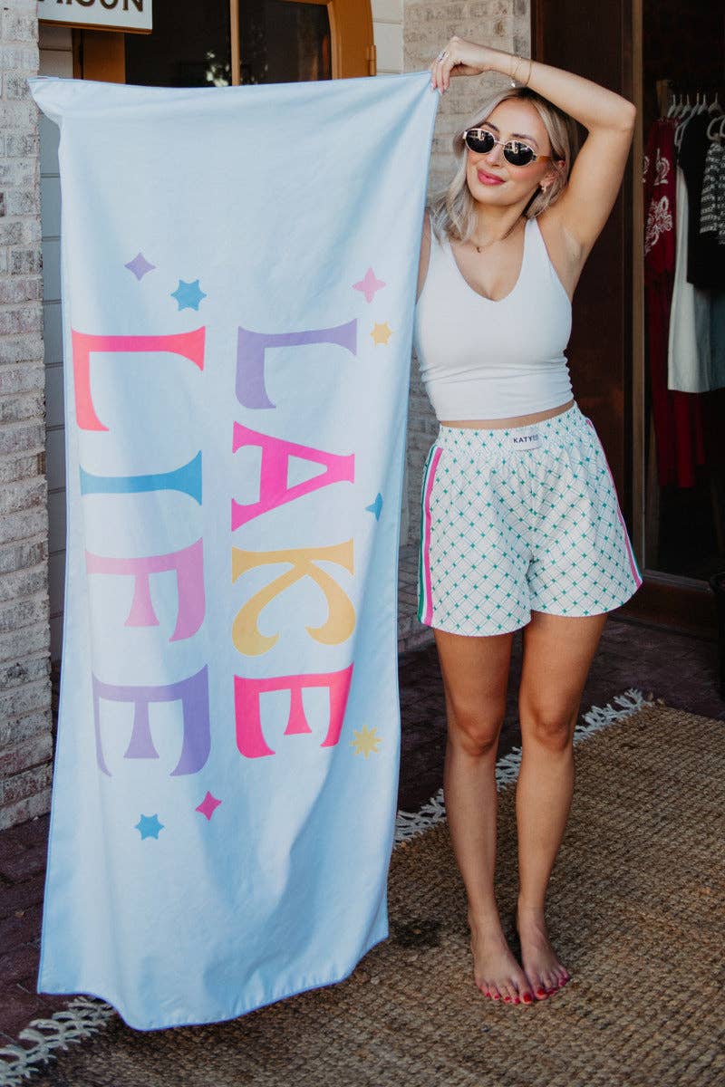 Lake Life Multicolored Microfiber Towel