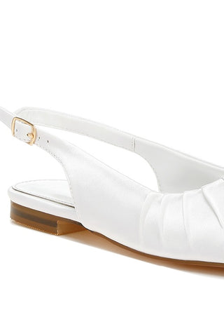 Cheeni Satin Square Toe Flat Slingbacks - 1985 the VAULT Boutique