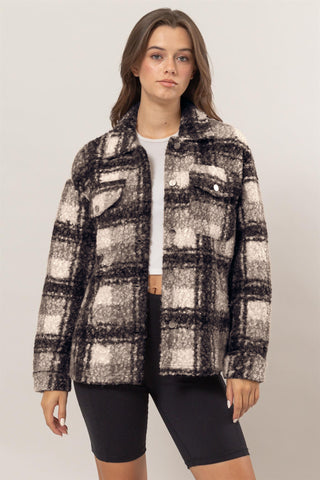 HYFVE Plaid Button Up Boucle Jacket - 1985 the VAULT Boutique