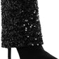 Sin City Sequinned Fold-Over Calf Boots - 1985 the VAULT Boutique
