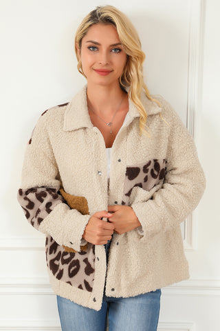 Leopard Snap Down Collared Neck Jacket - 1985 the VAULT Boutique