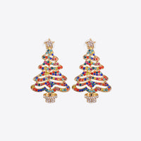 Rhinestone Alloy Christmas Tree Earrings - 1985 the VAULT Boutique