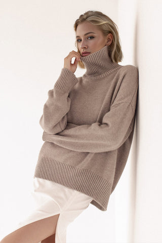 Basic Bae Turtleneck Dropped Shoulder Long Sleeve Sweater - 1985 the VAULT Boutique