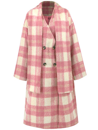 Plaid Button Up Long Sleeve Coat - 1985 the VAULT Boutique