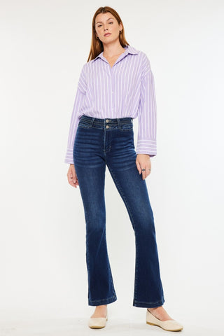 Kancan High Rise Double Waistband Flare Jeans - 1985 the VAULT Boutique