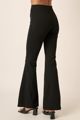 Mittoshop Crepe Knit Elastic Waist Flare Leg Pants - 1985 the VAULT Boutique