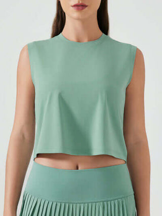 Millennia Round Neck Cropped Active Tank - 1985 the VAULT Boutique