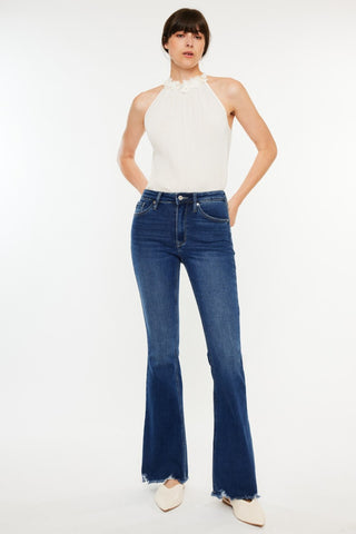 Kancan Cat's Whiskers Raw Hem Flare Jeans - 1985 the VAULT Boutique