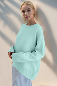 Basic Bae Round Neck Dropped Shoulder Sweater - 1985 the VAULT Boutique