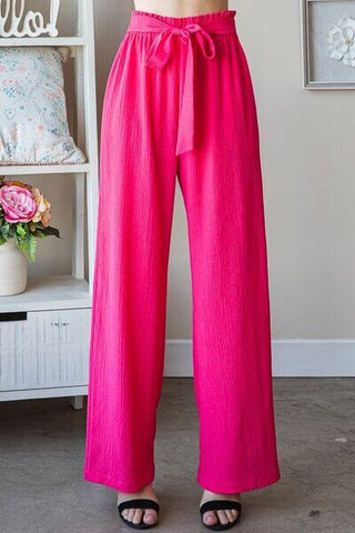 Heimish Full Size Front Tie Pants with Paperbag Waistband Plus Size - 1985 the VAULT Boutique