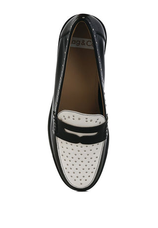 Raisa Stud Embellished Penny Loafers - 1985 the VAULT Boutique