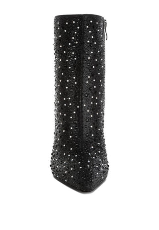 Lobelia Rhinestones Embellished Stiletto Boots - 1985 the VAULT Boutique