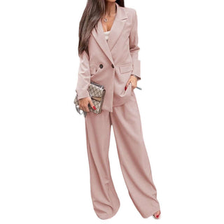 Buttoned Lapel Collar Long Sleeve Blazer and Pants Set - 1985 the VAULT Boutique