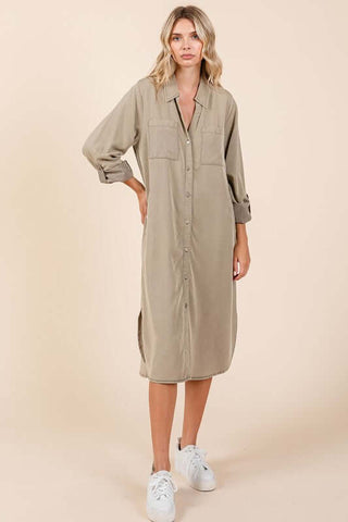 Mittoshop Button Down Long Sleeve Shirt Dress - 1985 the VAULT Boutique