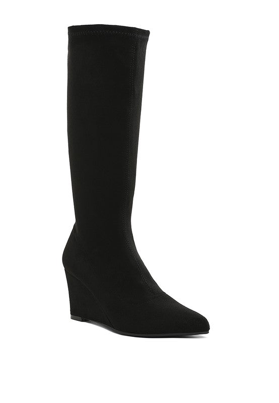 Tulsha Microfiber Wedge Heel Boots - 1985 the VAULT Boutique
