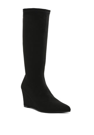 Tulsha Microfiber Wedge Heel Boots - 1985 the VAULT Boutique