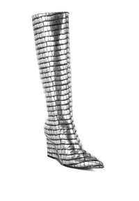 Bass Head Croco Metallic Long Boots - 1985 the VAULT Boutique