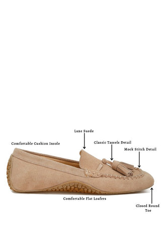 Kipstar Suede Round Toe Tassel Loafers - 1985 the VAULT Boutique