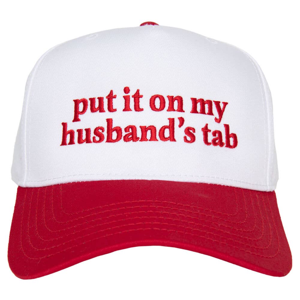 Put It On My Husband's Tab Mother's Day Two-Toned Vintage Hat