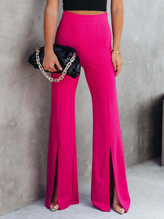 Front Slit Flare Leg Pants - 1985 the VAULT Boutique