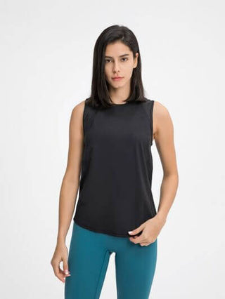 Millennia Cutout Back Round Neck Active Tank - 1985 the VAULT Boutique