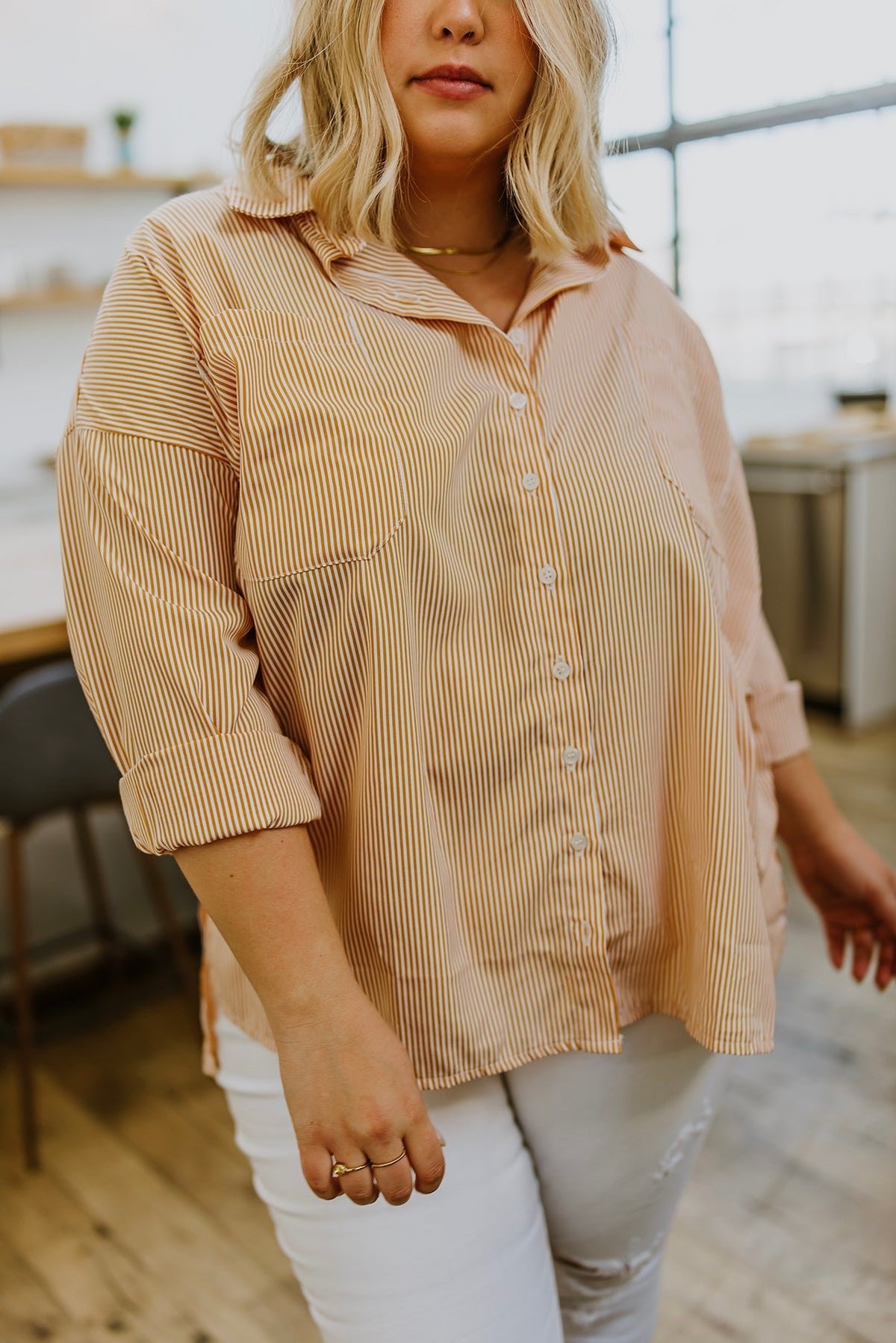 Easy On The Eyes Striped Button Up - Happily Ever Atchison Shop Co.