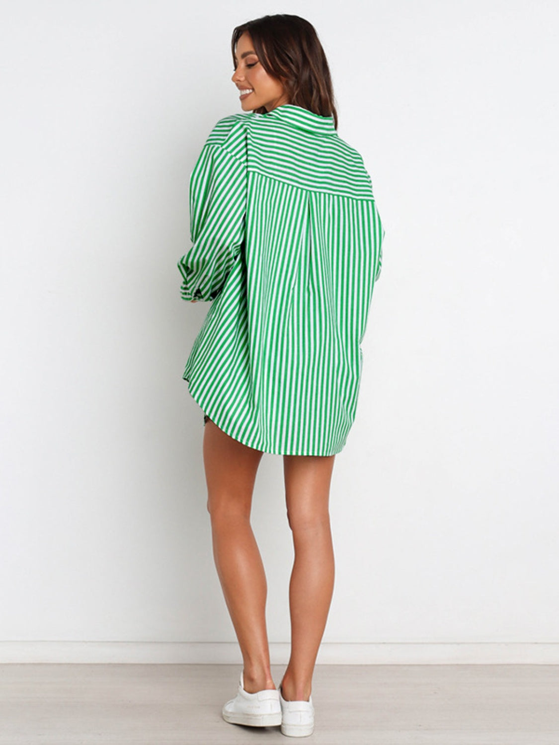 Striped Dropped Shoulder Shirt and Shorts Set - 1985 the VAULT Boutique