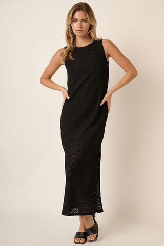 Mittoshop Side Slit Round Neck Sleeveless Dress - 1985 the VAULT Boutique