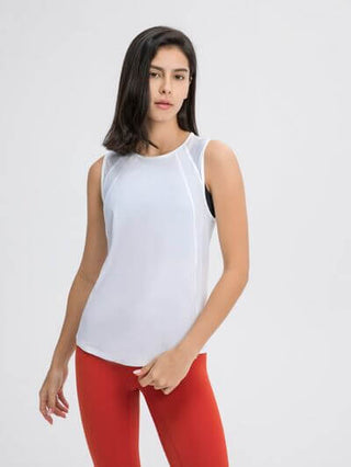 Millennia Cutout Back Round Neck Active Tank - 1985 the VAULT Boutique