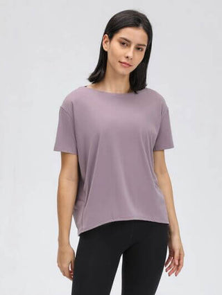 Millennia Round Neck Short Sleeve Active T-Shirt - 1985 the VAULT Boutique