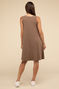 Basic Sleeveless Flared Dress with Side Pockets - 1985 the VAULT Boutique