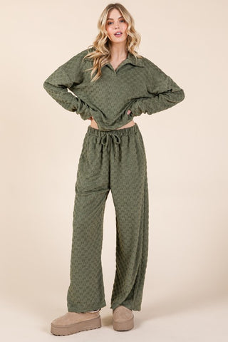 BOMBOM Tied Checkered Wide Leg Pants - 1985 the VAULT Boutique