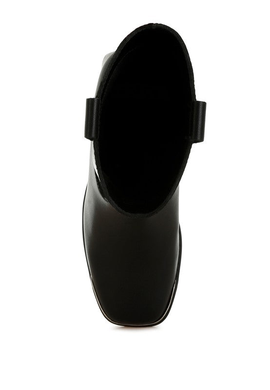 Iliad Genuine Leather Metallic Accent Ankle Boots - 1985 the VAULT Boutique