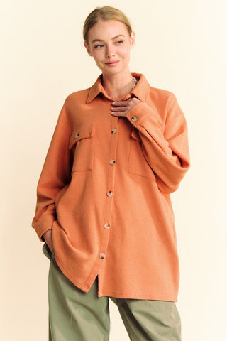 Davi & Dani Waffle-Knit Button Down Shirt - 1985 the VAULT Boutique