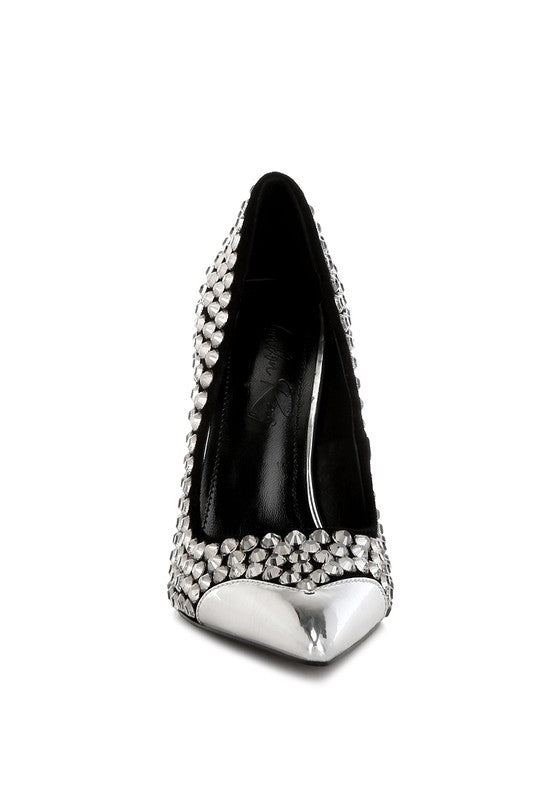 Super Fan Diamante Embellished Stiletto Pumps - 1985 the VAULT Boutique